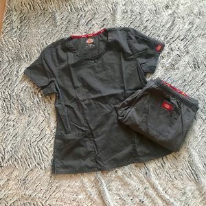Dickies dark gray scrub set